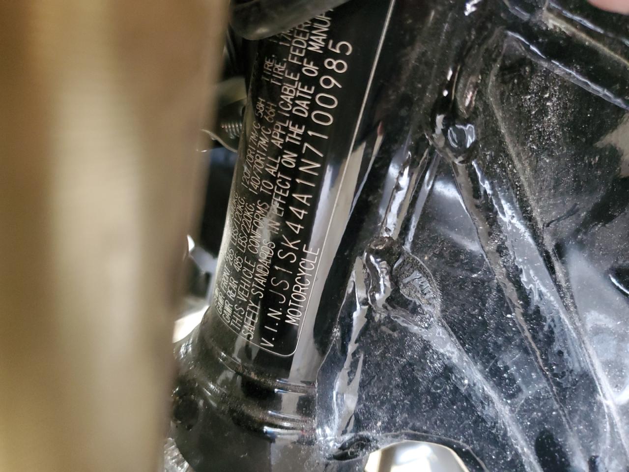 2022 Suzuki Dr-Z400 Sm VIN: JS1SK44A1N7100985 Lot: 64835085