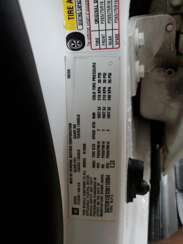 2009 Hummer H3 VIN: 5GTEN13EX98110954 Lot: 64464805