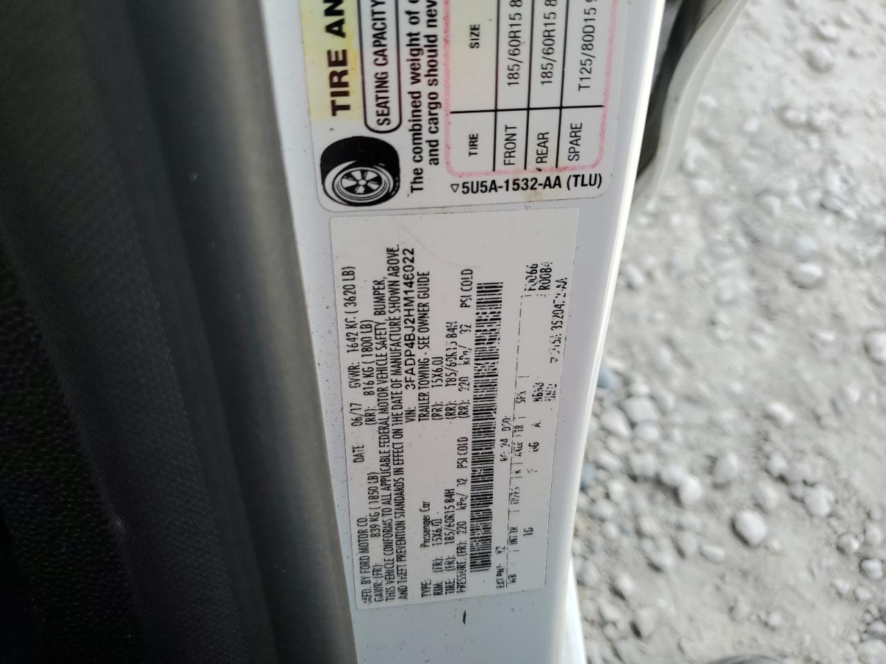 2017 Ford Fiesta Se VIN: 3FADP4BJ2HM146022 Lot: 64376385