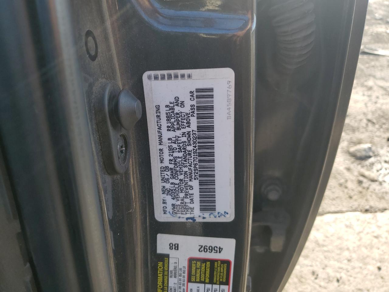 2009 Pontiac Vibe VIN: 5Y2SP67019Z430237 Lot: 63333315
