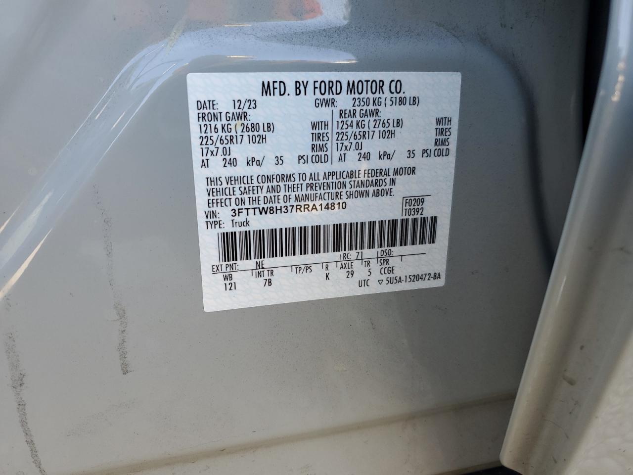 3fttw8h37rra14810 3FTTW8H37RRA14810 2024 Ford Maverick Xlt