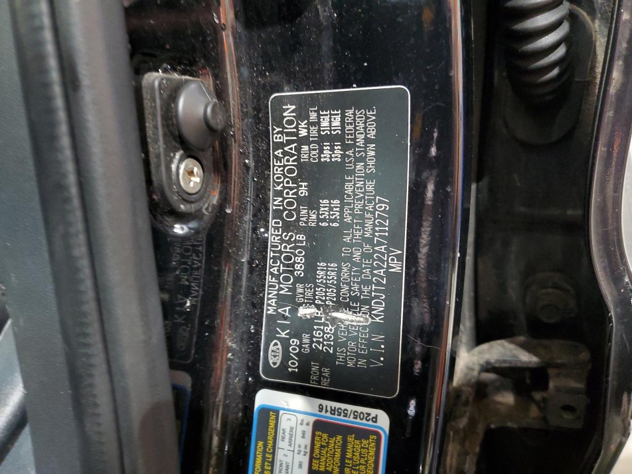 2010 Kia Soul + VIN: KNDJT2A22A7112797 Lot: 64006725