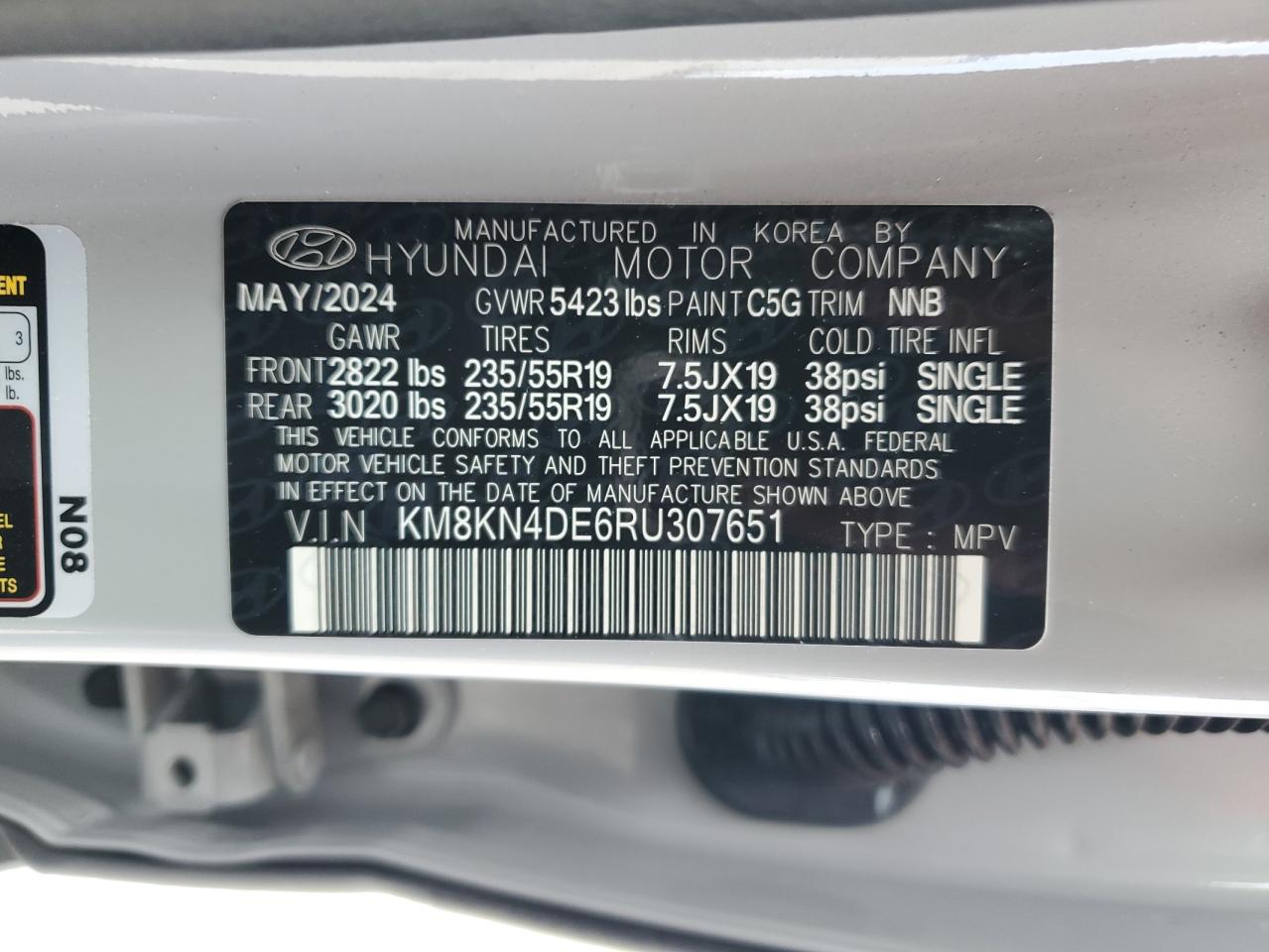 2024 Hyundai Ioniq 5 Sel VIN: KM8KN4DE6RU307651 Lot: 64863495
