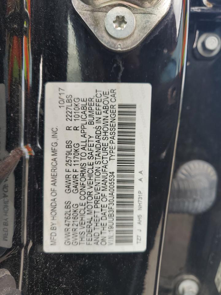 19uub3f30ja005534 19UUB3F30JA005534 2018 Acura Tlx