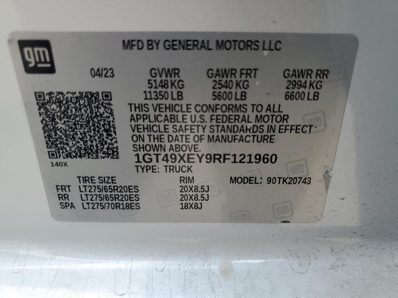 2024 GMC Sierra K2500 Denali Ultimate VIN: 1GT49XEY9RF121960 Lot: 65007185