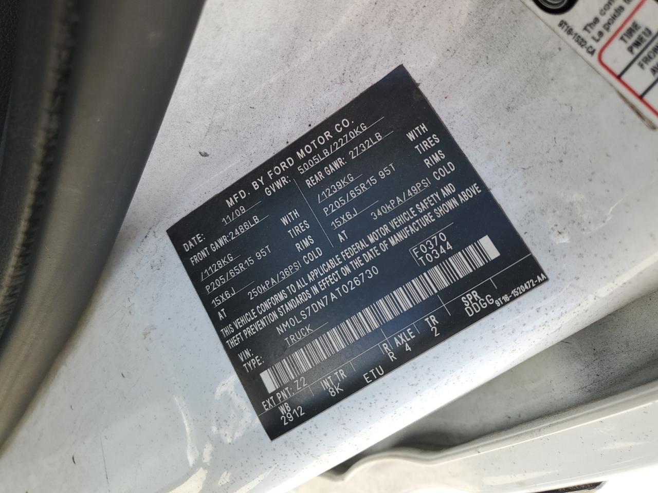 2010 Ford Transit Connect Xlt VIN: NM0LS7DN7AT026730 Lot: 64406455