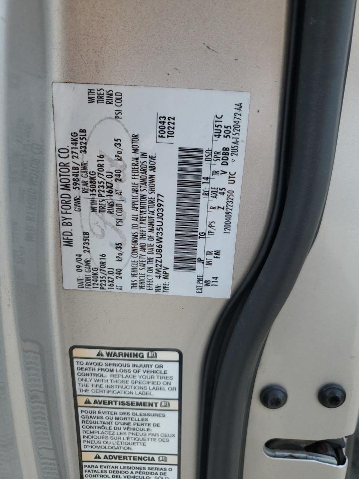 2005 Mercury Mountaineer VIN: 4M2ZU86W35UJ03977 Lot: 65117105