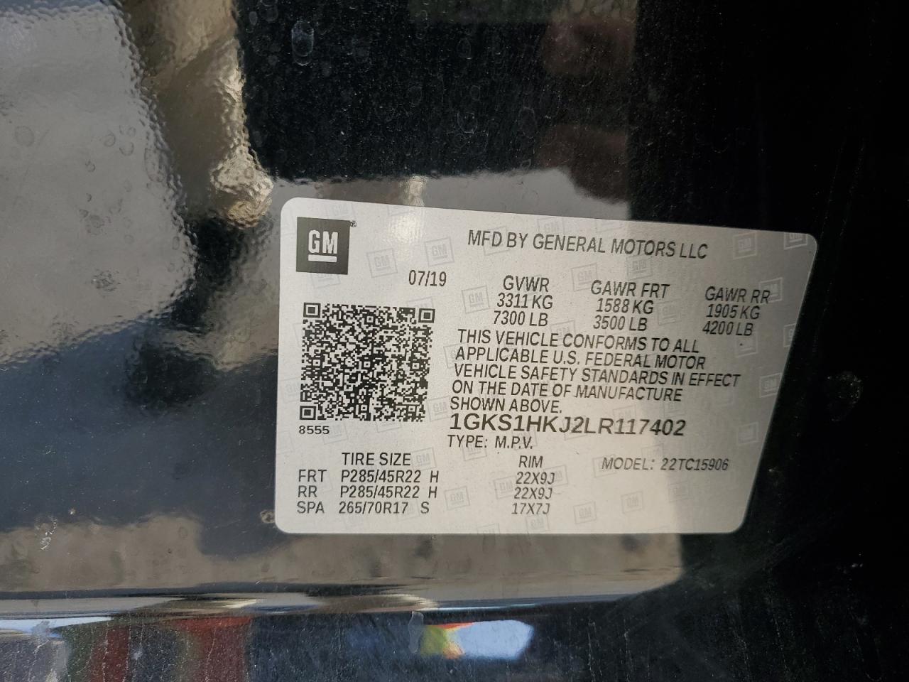 2020 GMC Yukon Xl Denali VIN: 1GKS1HKJ2LR117402 Lot: 63344925