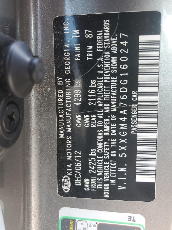 2013 Kia Optima Lx VIN: 5XXGM4A76DG160247 Lot: 64108685