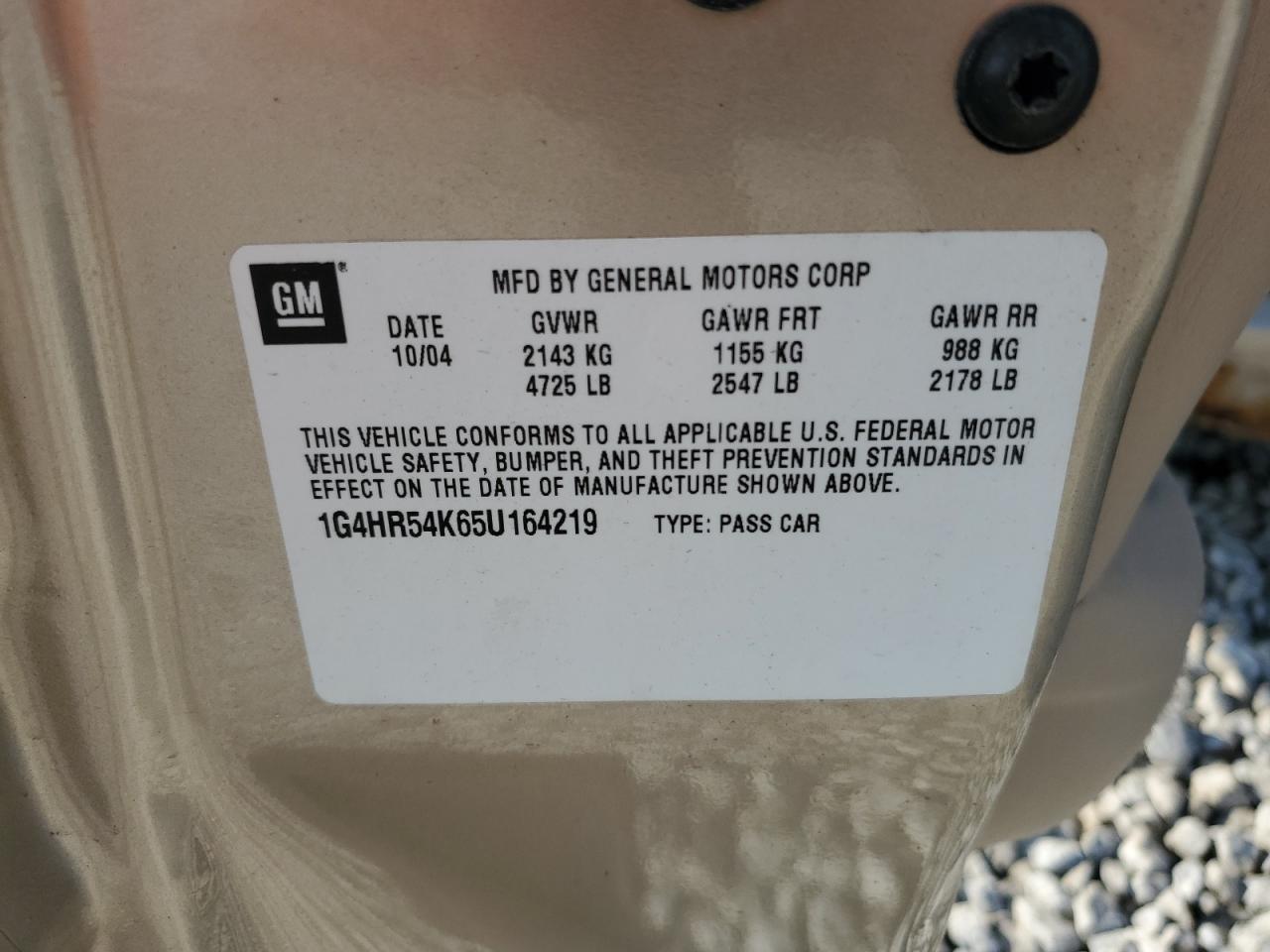 2005 Buick Lesabre Limited VIN: 1G4HR54K65U164219 Lot: 64272525