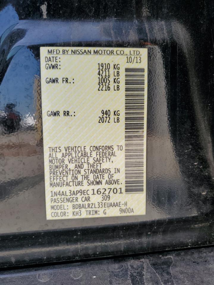 2014 Nissan Altima 2.5 VIN: 1N4AL3AP9EC162701 Lot: 64058865