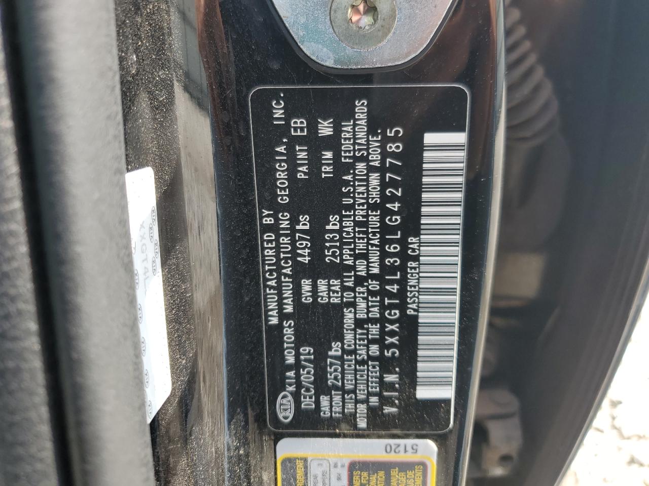 2020 Kia Optima Lx VIN: 5XXGT4L36LG427785 Lot: 64879365