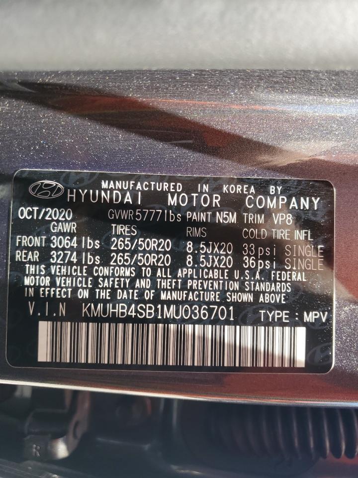 2021 Genesis Gv80 Base VIN: KMUHB4SB1MU036701 Lot: 64461735