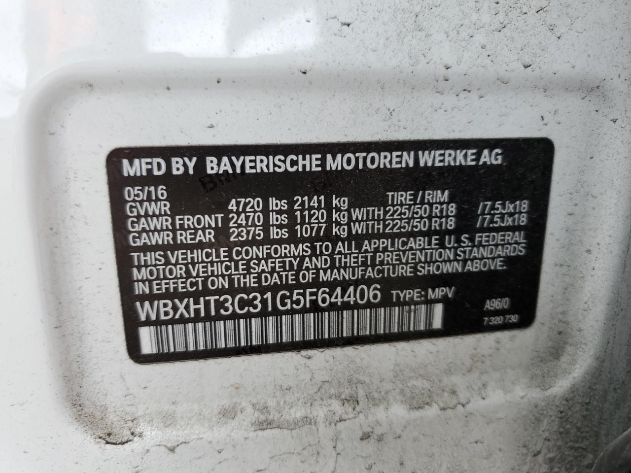 2016 BMW X1 xDrive28I VIN: WBXHT3C31G5F64406 Lot: 64458035