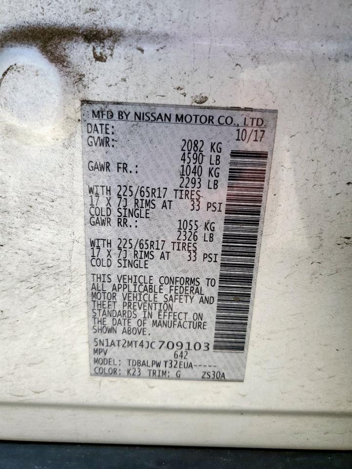 2018 Nissan Rogue S VIN: 5N1AT2MT4JC709103 Lot: 65226225