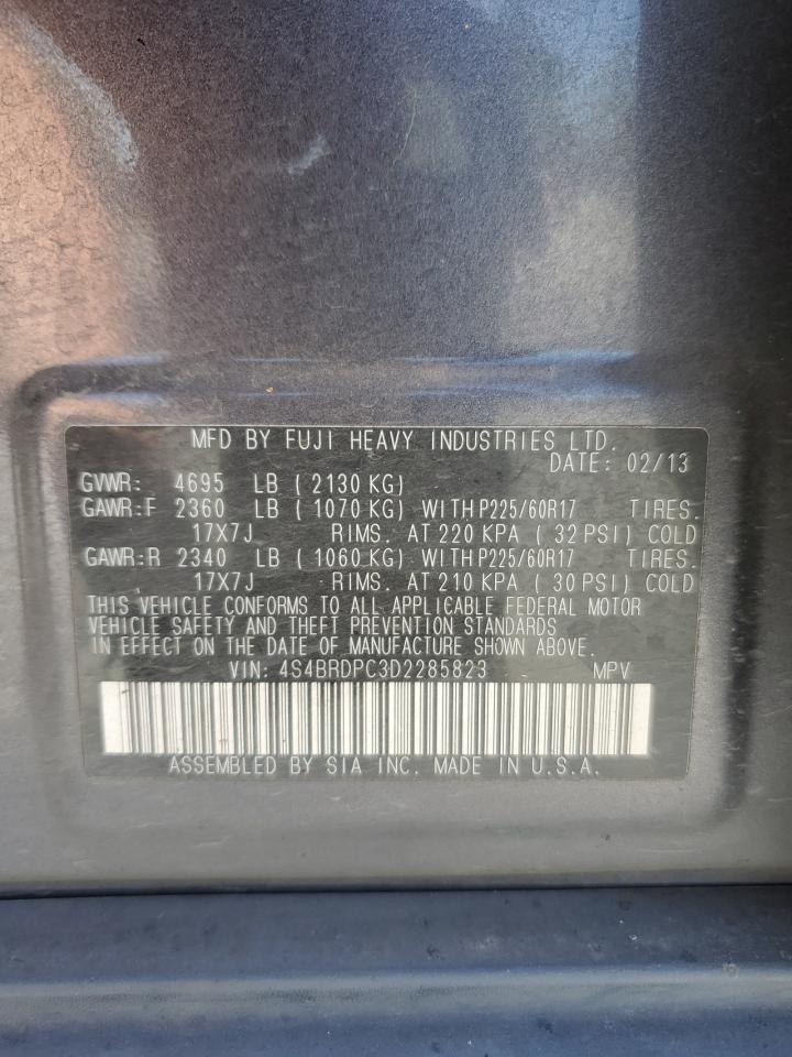 2013 Subaru Outback 3.6R Limited VIN: 4S4BRDPC3D2285823 Lot: 64612035