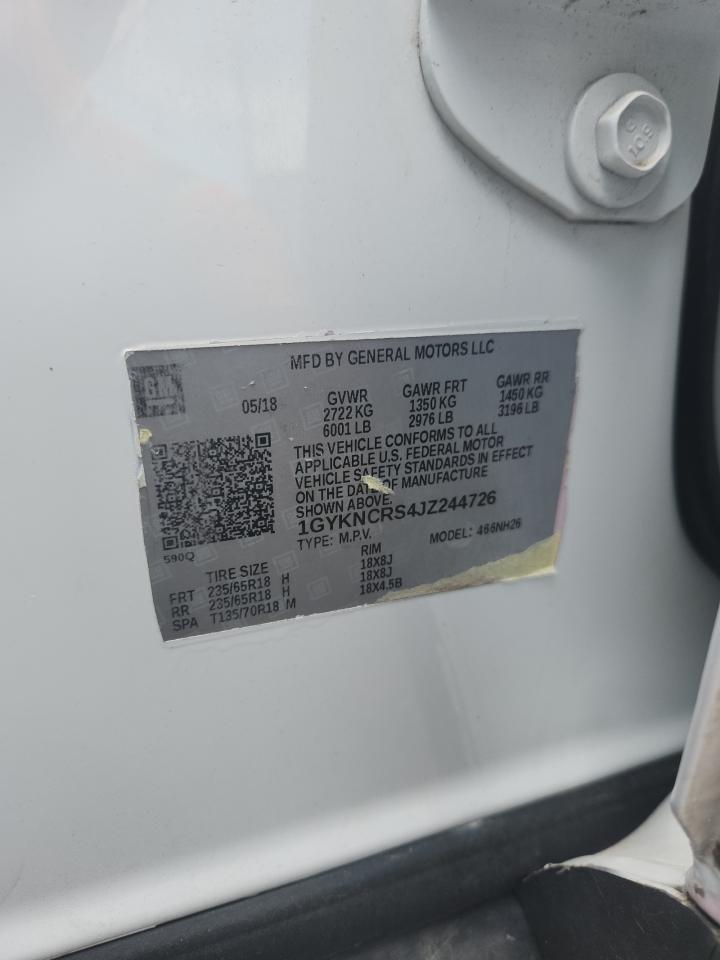 2018 Cadillac Xt5 Luxury VIN: 1GYKNCRS4JZ244726 Lot: 63497565