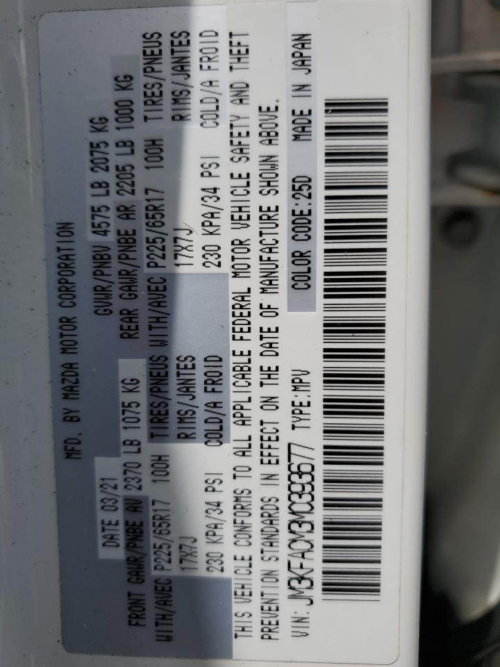 2021 Mazda Cx-5 Touring VIN: JM3KFACM3M0393677 Lot: 64406325