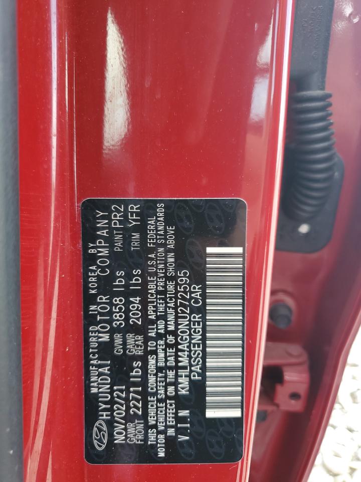 2022 Hyundai Elantra Sel VIN: KMHLM4AG0NU272595 Lot: 64073075