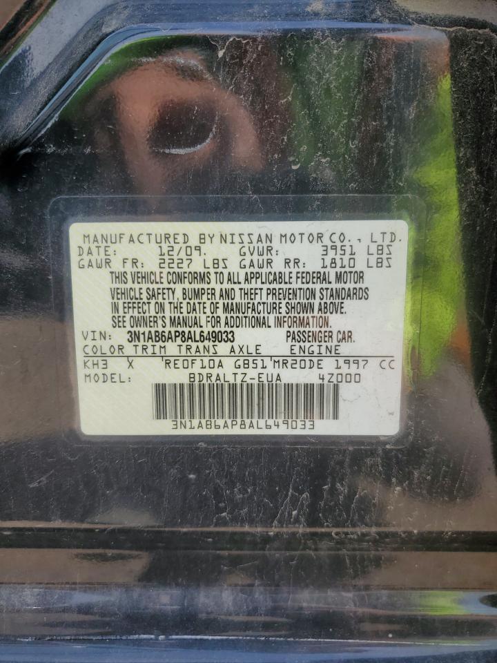 2010 Nissan Sentra 2.0 VIN: 3N1AB6AP8AL649033 Lot: 63848315