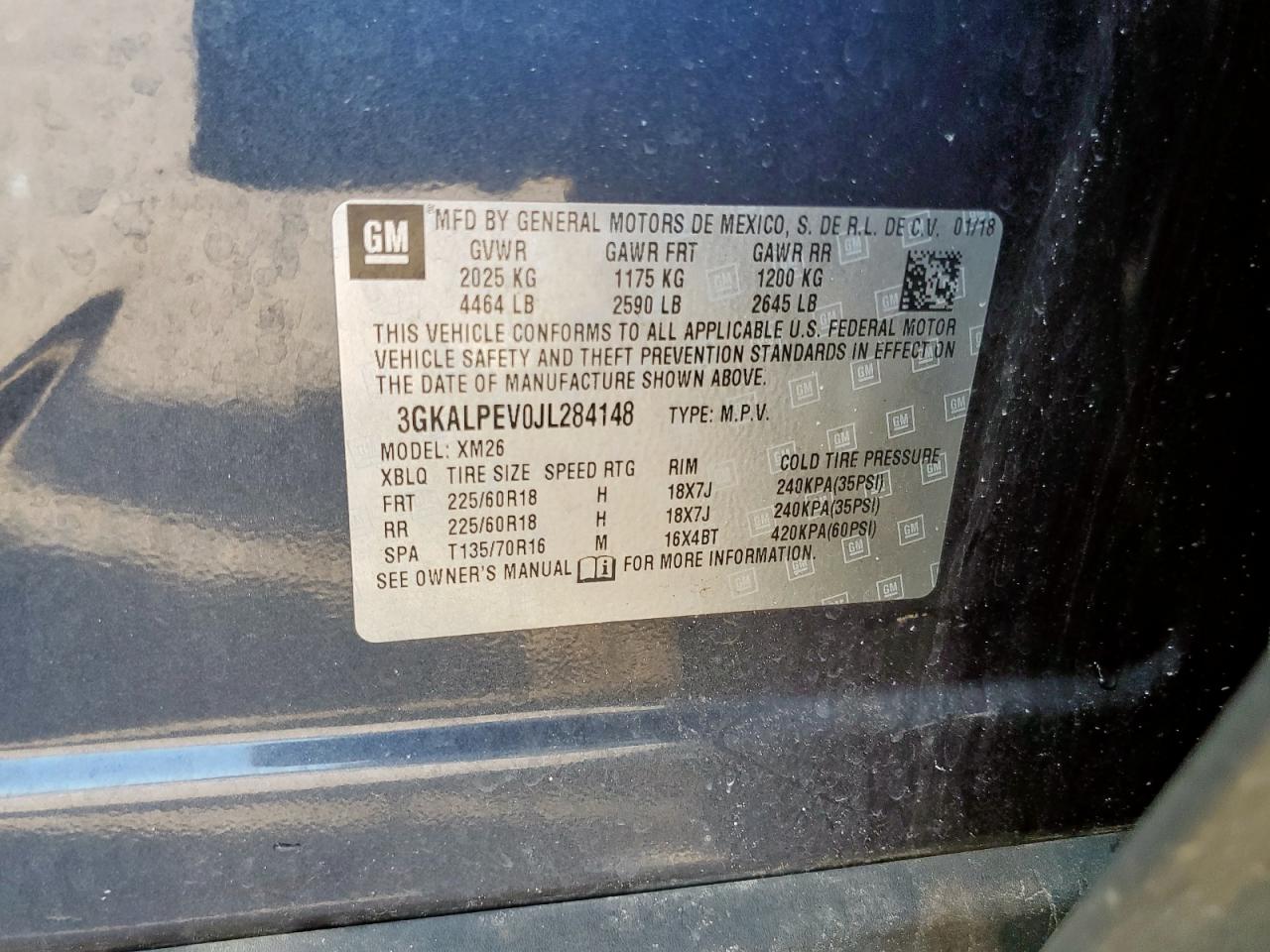 2018 GMC Terrain Slt VIN: 3GKALPEV0JL284148 Lot: 63161505