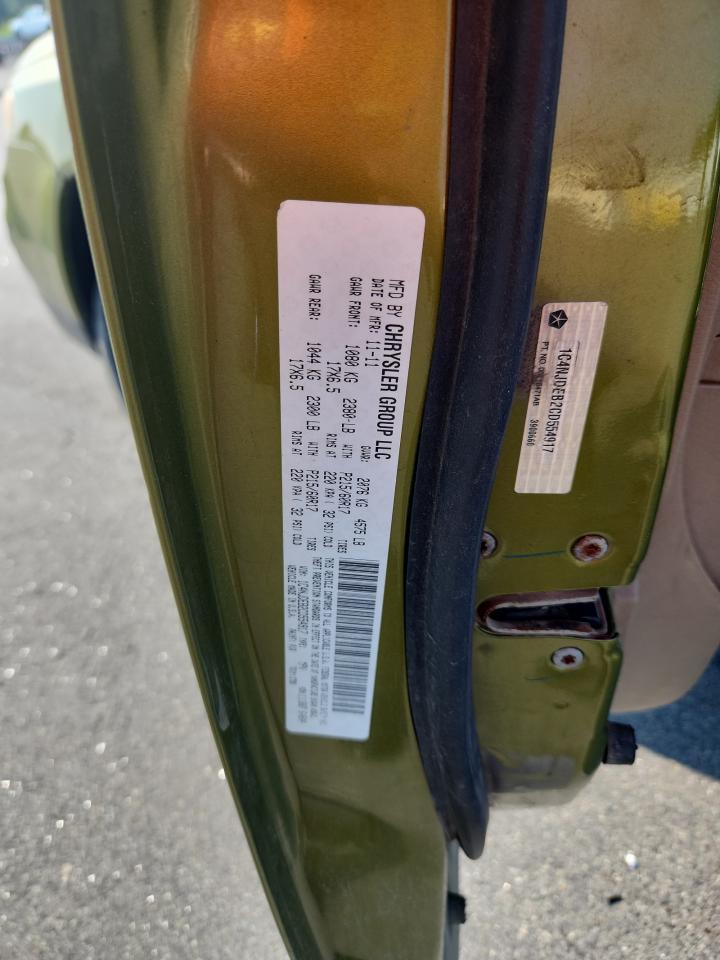 2012 Jeep Compass Latitude VIN: 1C4NJDEB2CD554917 Lot: 65537365