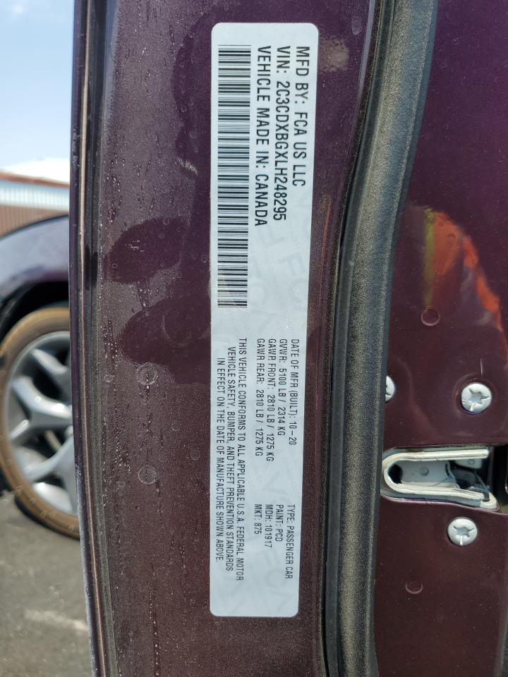 2020 Dodge Charger Sxt VIN: 2C3CDXBGXLH248295 Lot: 64693855