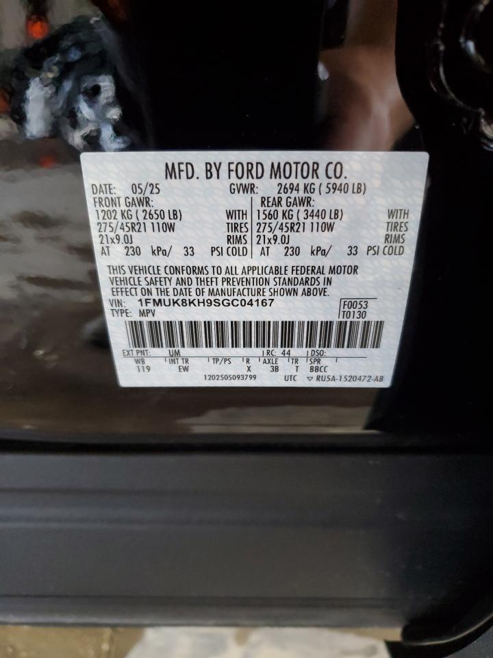 2025 Ford Explorer St-Line VIN: 1FMUK8KH9SGC04167 Lot: 64370355