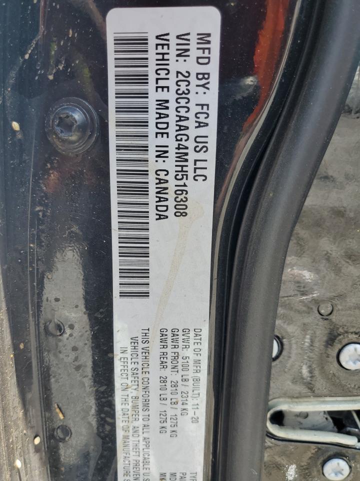 2021 Chrysler 300 Touring VIN: 2C3CCAAG4MH516308 Lot: 64038315
