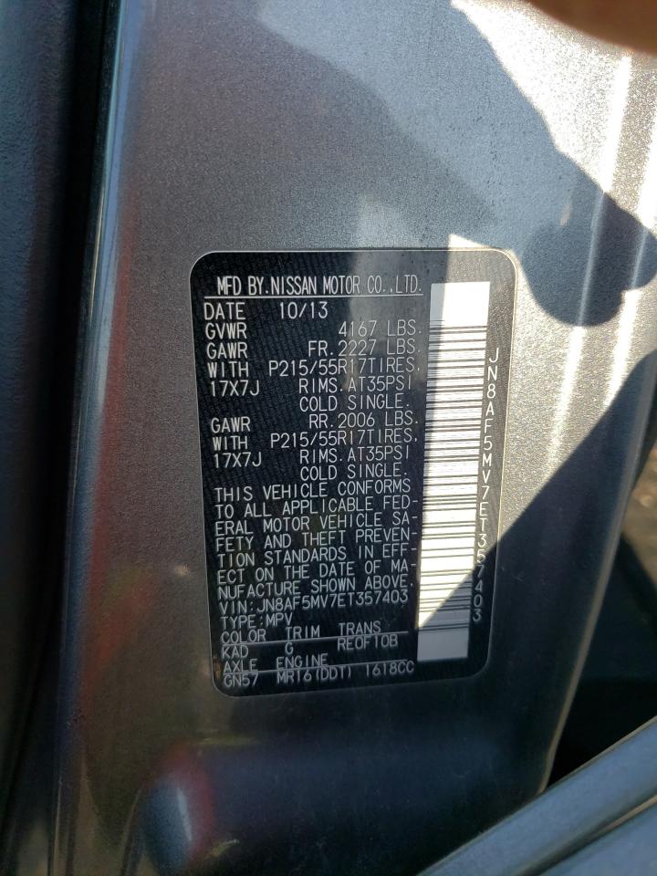 2014 Nissan Juke S VIN: JN8AF5MV7ET357403 Lot: 61806875