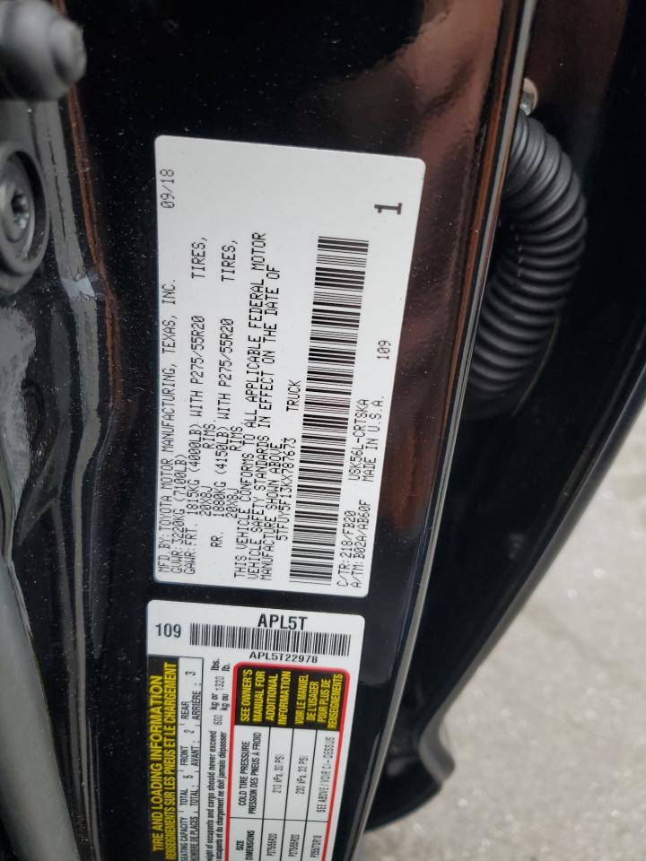 2019 Toyota Tundra Double Cab Sr VIN: 5TFUY5F13KX787673 Lot: 64376355