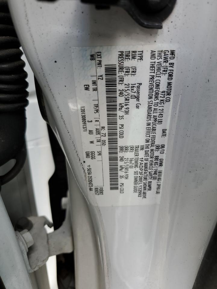 2014 Ford Focus Se VIN: 1FADP3F28EL132992 Lot: 65407635