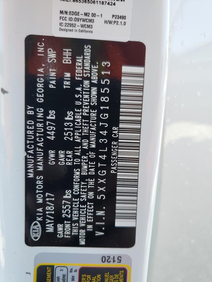 2018 Kia Optima Lx VIN: 5XXGT4L34JG185513 Lot: 64247975