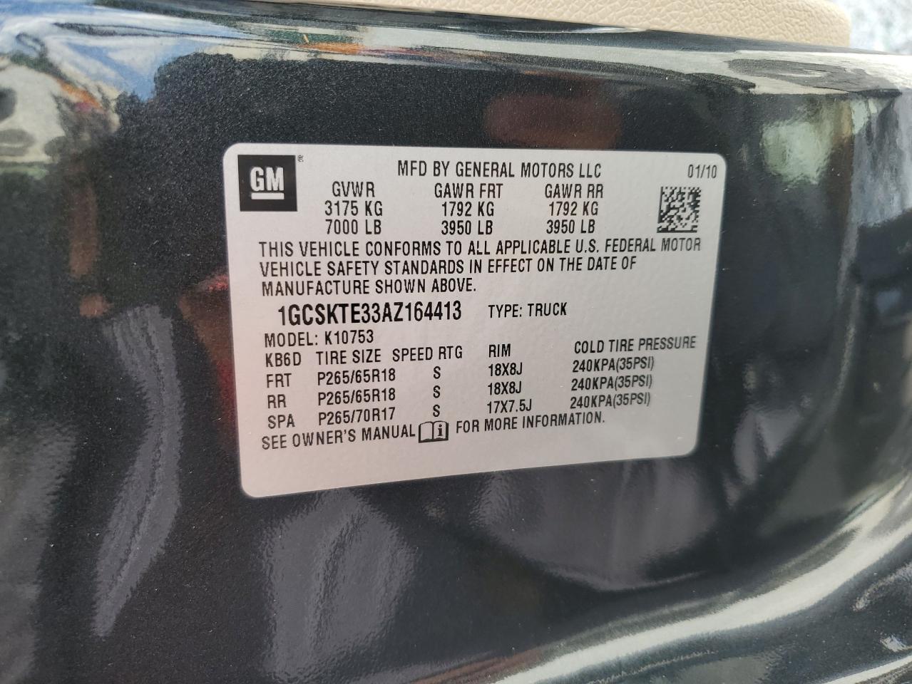 2010 Chevrolet Silverado K1500 Ltz VIN: 1GCSKTE33AZ164413 Lot: 65144585