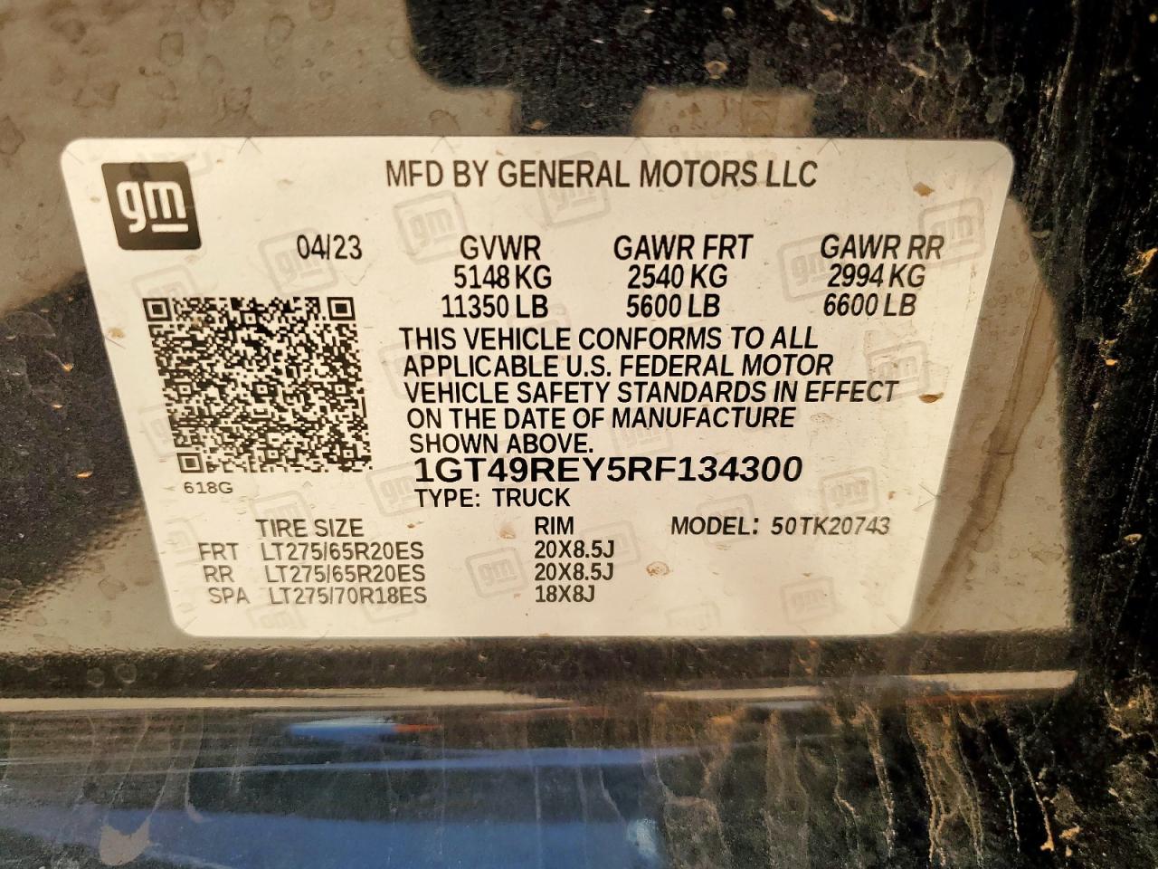 2024 GMC Sierra K2500 Denali VIN: 1GT49REY5RF134300 Lot: 65182785