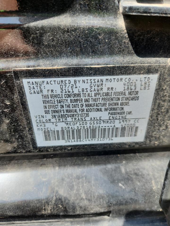 2021 Nissan Sentra Sv VIN: 3N1AB8CV4MY310736 Lot: 64717285