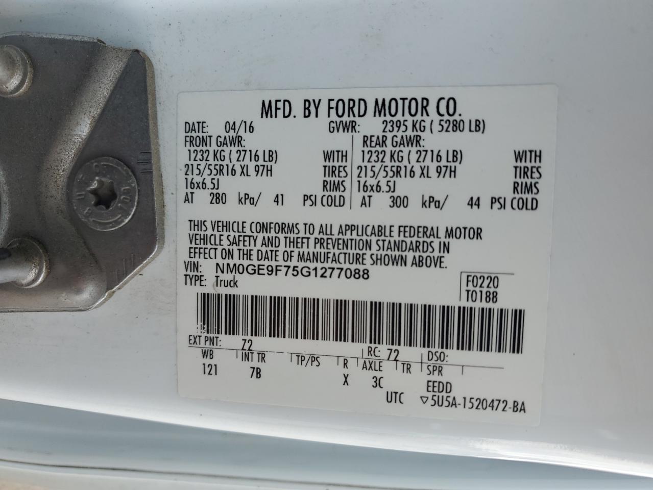2016 Ford Transit Connect Xlt VIN: NM0GE9F75G1277088 Lot: 64821505