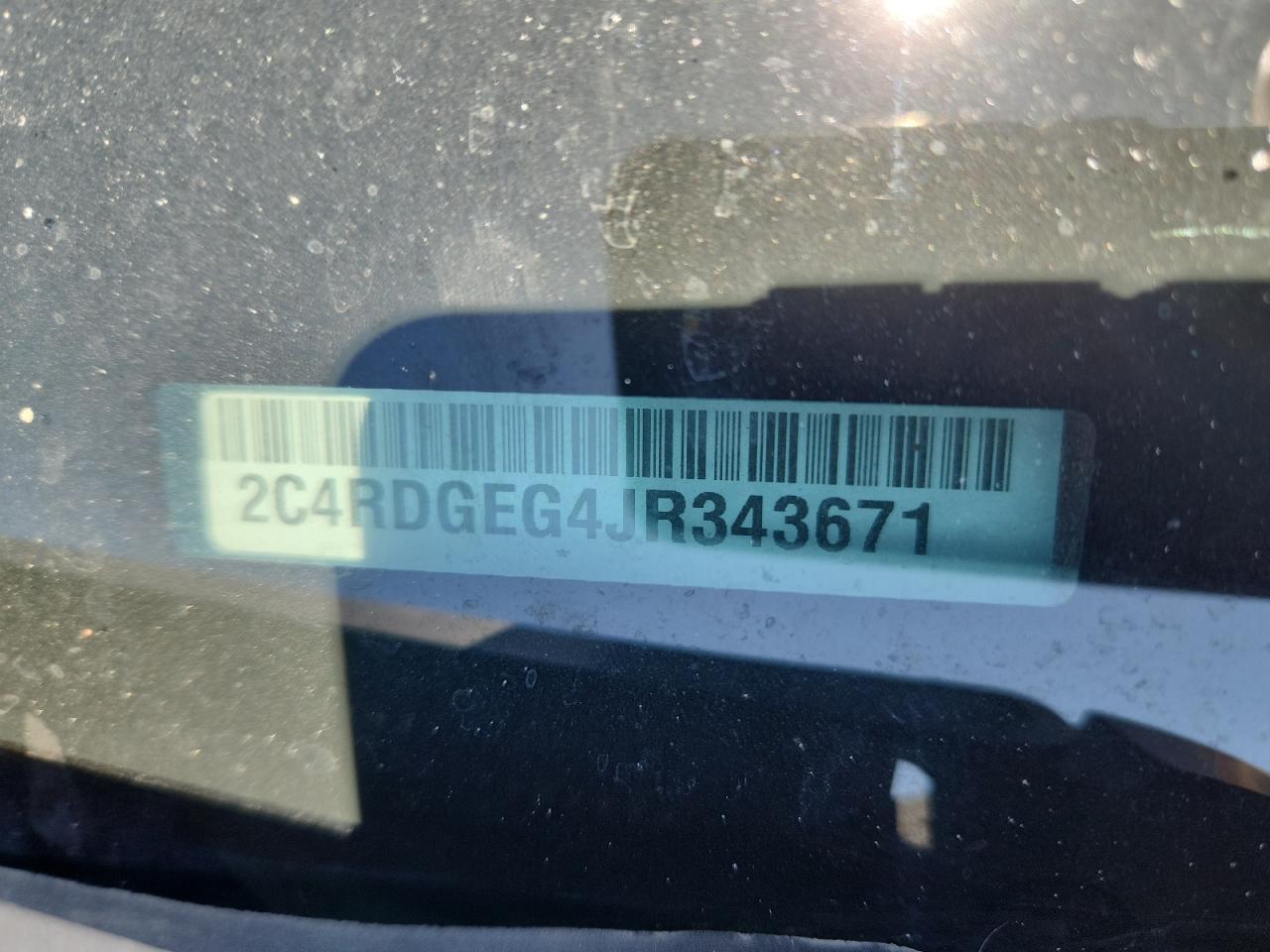 2018 Dodge Grand Caravan Gt VIN: 2C4RDGEG4JR343671 Lot: 65752705