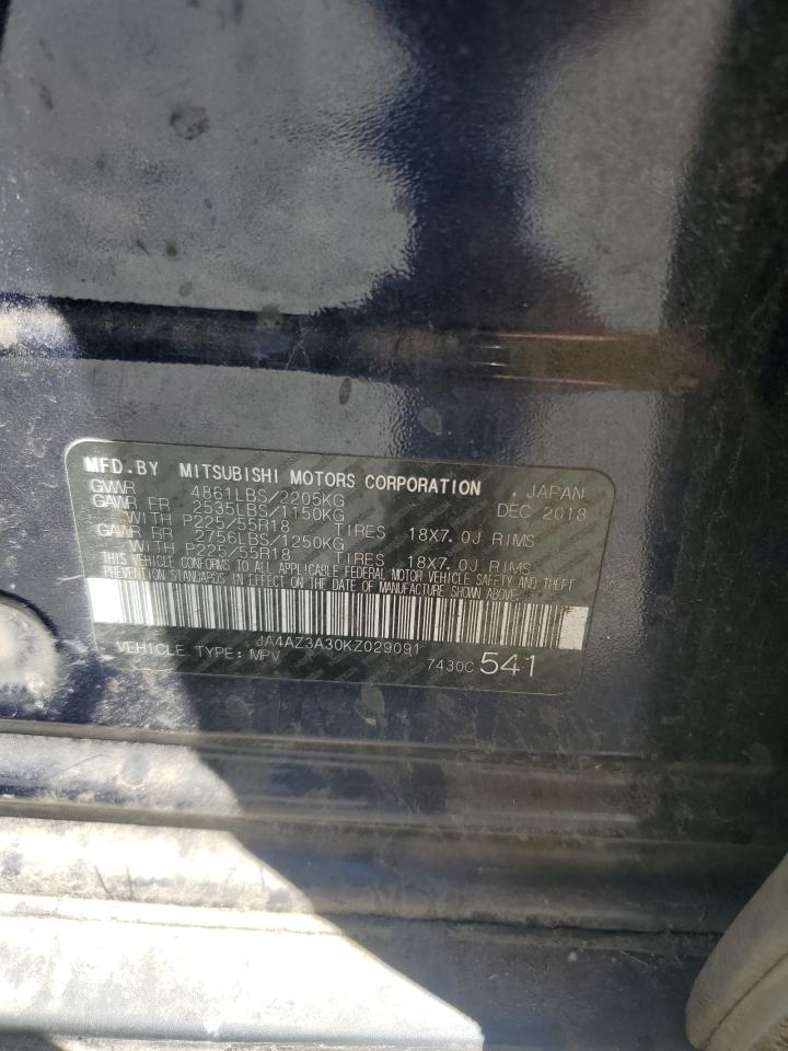 2019 Mitsubishi Outlander Se VIN: JA4AZ3A30KZ029091 Lot: 64488635