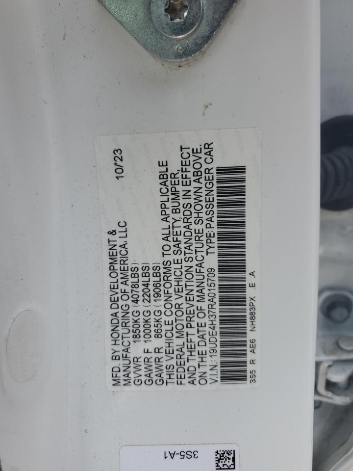 2024 Acura Integra A-Spec VIN: 19UDE4H37RA015709 Lot: 64949415