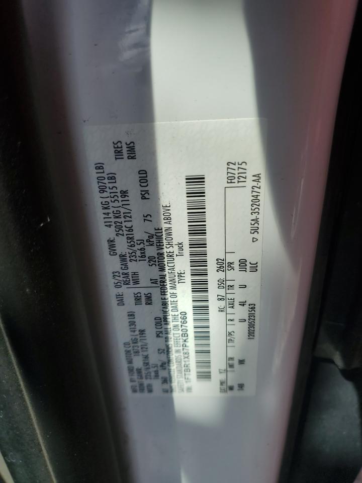 2023 Ford Transit T-250 VIN: 1FTBR1X87PKB07660 Lot: 63852975
