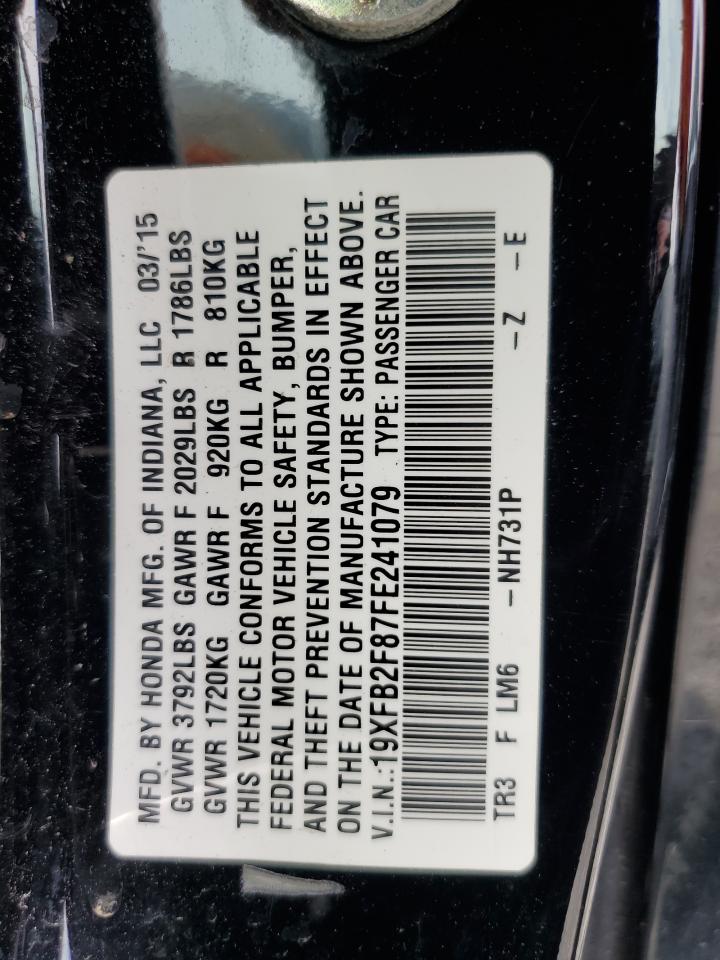 2015 Honda Civic Ex VIN: 19XFB2F87FE241079 Lot: 62981835