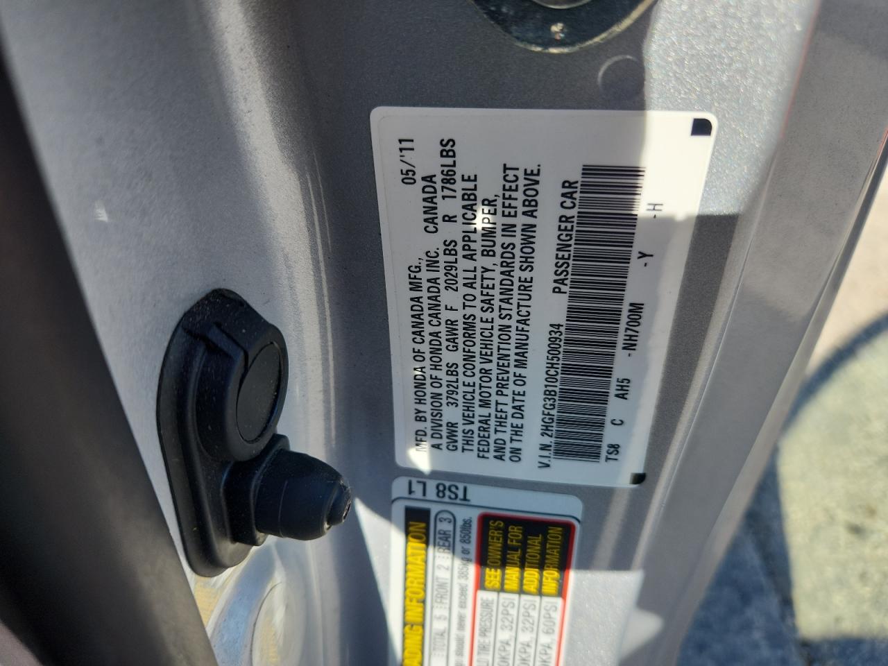 2012 Honda Civic Exl VIN: 2HGFG3B10CH500934 Lot: 63425605