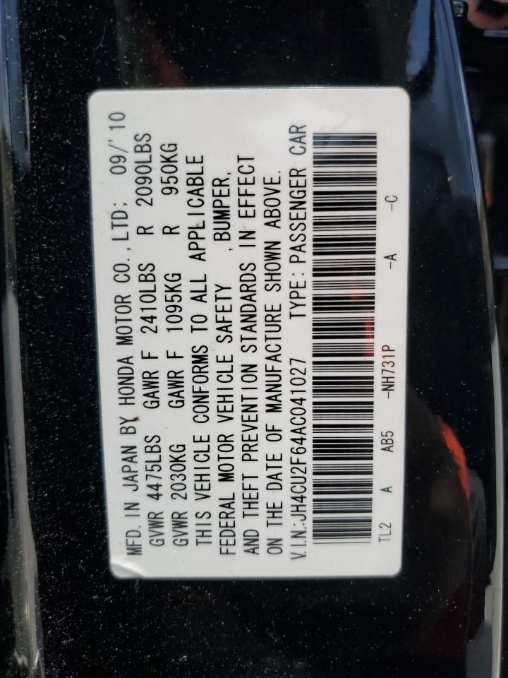 jh4cu2f64ac041027 JH4CU2F64AC041027 2010 Acura Tsx
