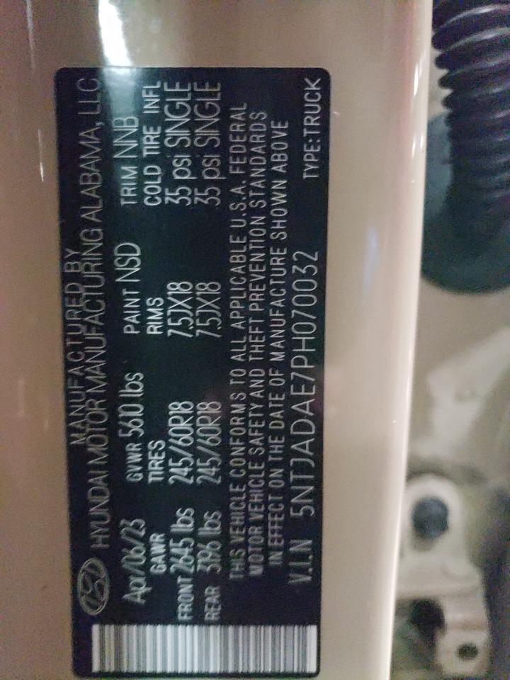 2023 Hyundai Santa Cruz Se VIN: 5NTJADAE7PH070032 Lot: 66265545