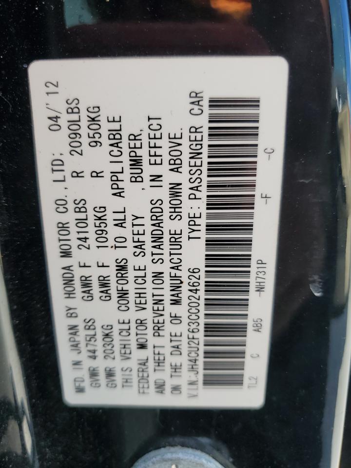 jh4cu2f63cc024626 JH4CU2F63CC024626 2012 Acura Tsx Tech