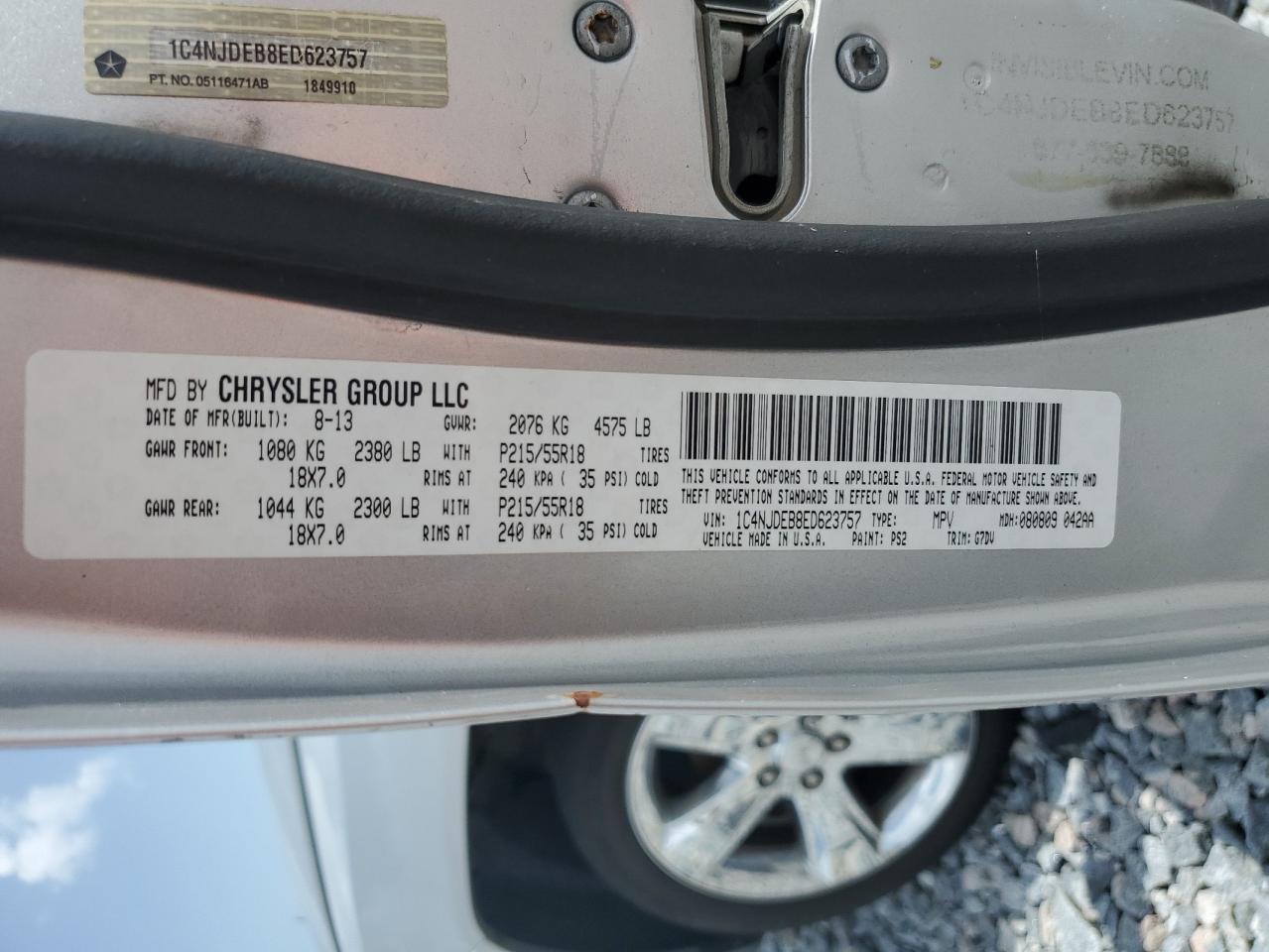 2014 Jeep Compass Latitude VIN: 1C4NJDEB8ED623757 Lot: 65853825