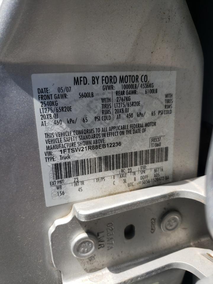 2008 Ford F250 Super Duty VIN: 1FTSW21R88EB12236 Lot: 64769225