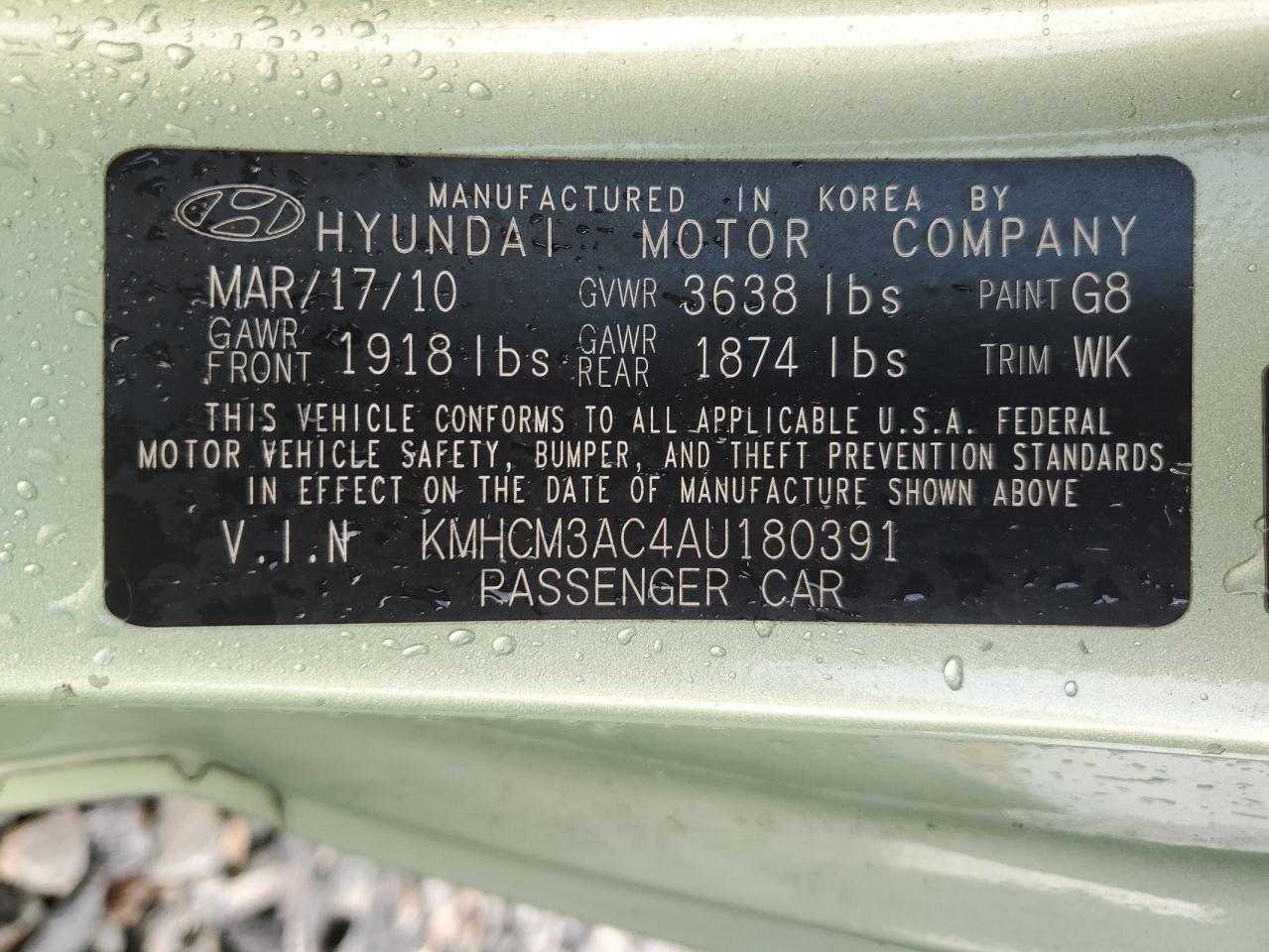 2010 Hyundai Accent Blue VIN: KMHCM3AC4AU180391 Lot: 64563995
