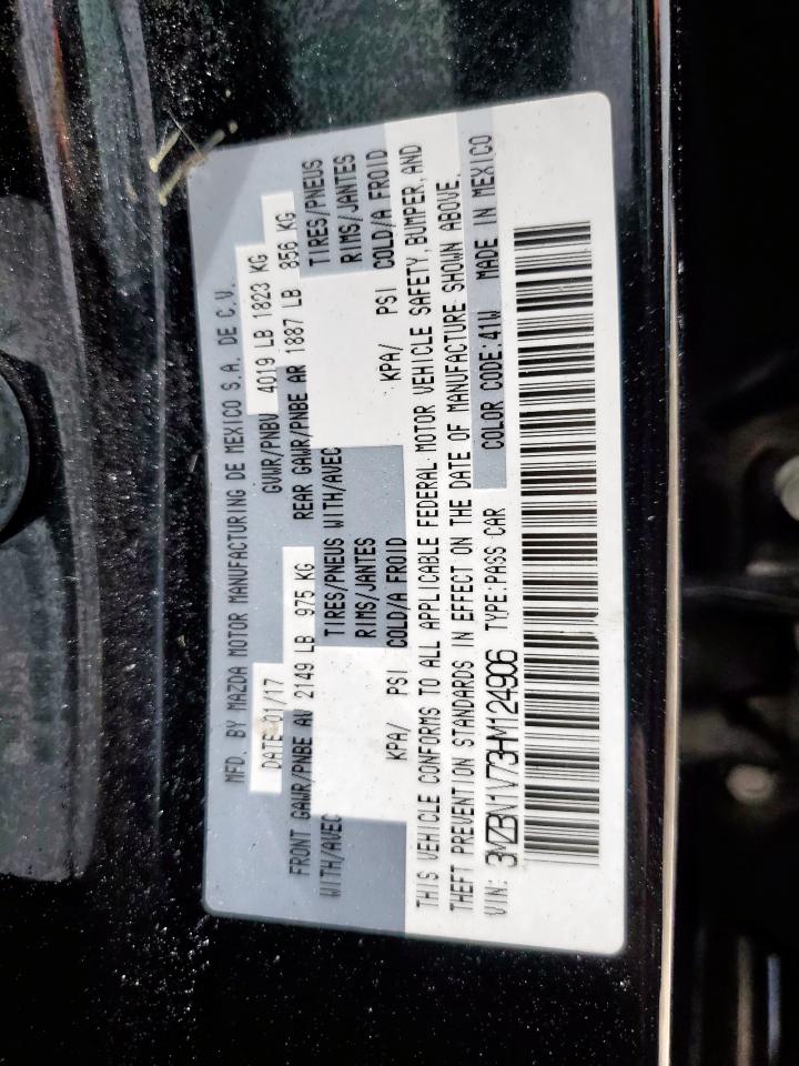 2017 Mazda 3 Touring VIN: 3MZBN1V73HM124906 Lot: 64611355